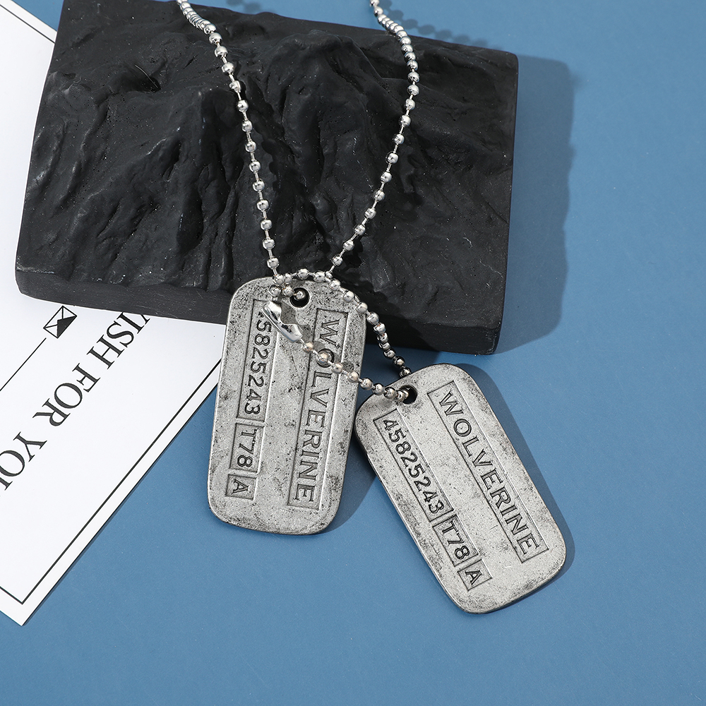 Men Accessories Fashion - X-Men Wolverine Military Card Necklace -
