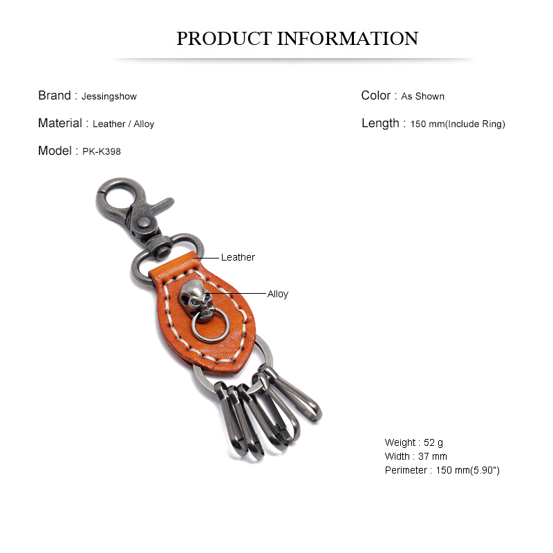 Jessingshow Leather KeyChain H - Men Accessories Pk reseña y precio