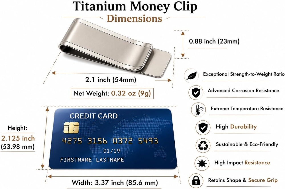 Premium Titanium Money Clip Wa - Money Clip Slim reseña y precio