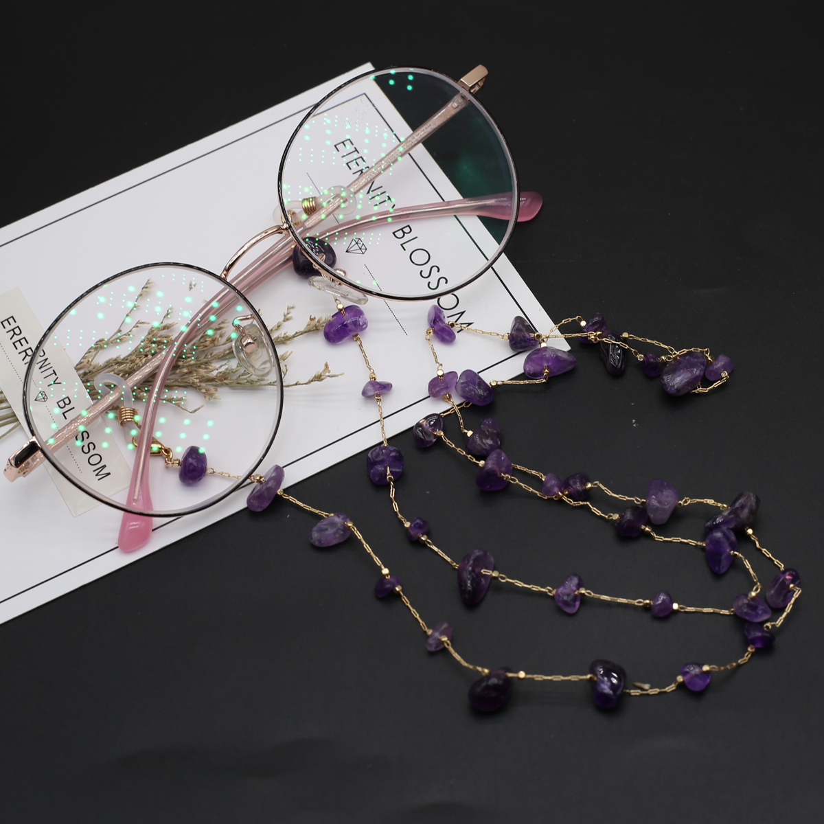 Natural Amethyst Stone Beaded  - Men Accessories All reseña y precio