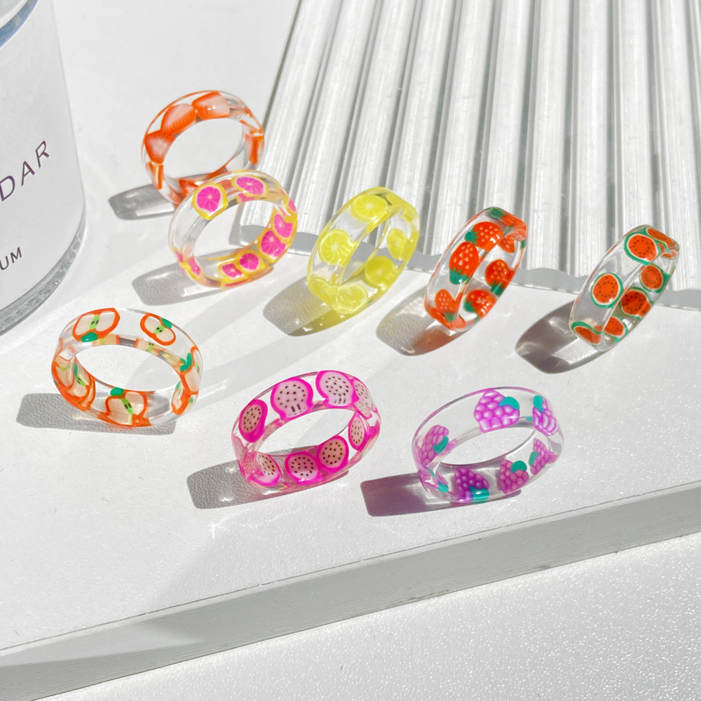 Fruit Resin Ring  Jewelry Anne - Men Accessories Aesthetic reseña y precio
