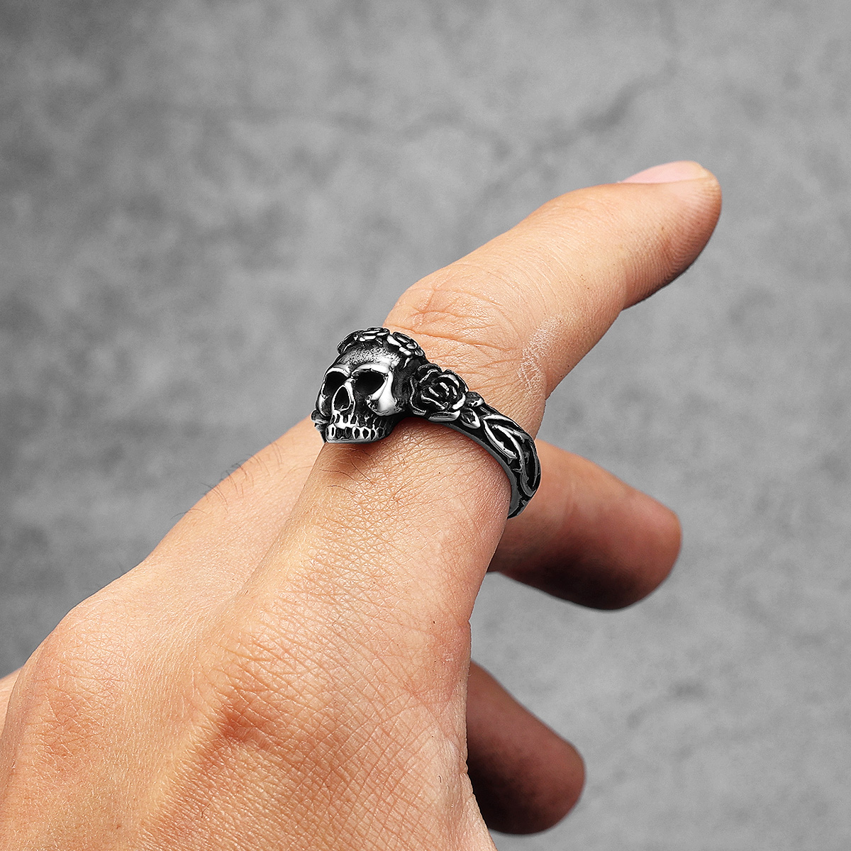 Aesthetic Rose Skull Men Rings - Men Accessories Aesthetic reseña y precio