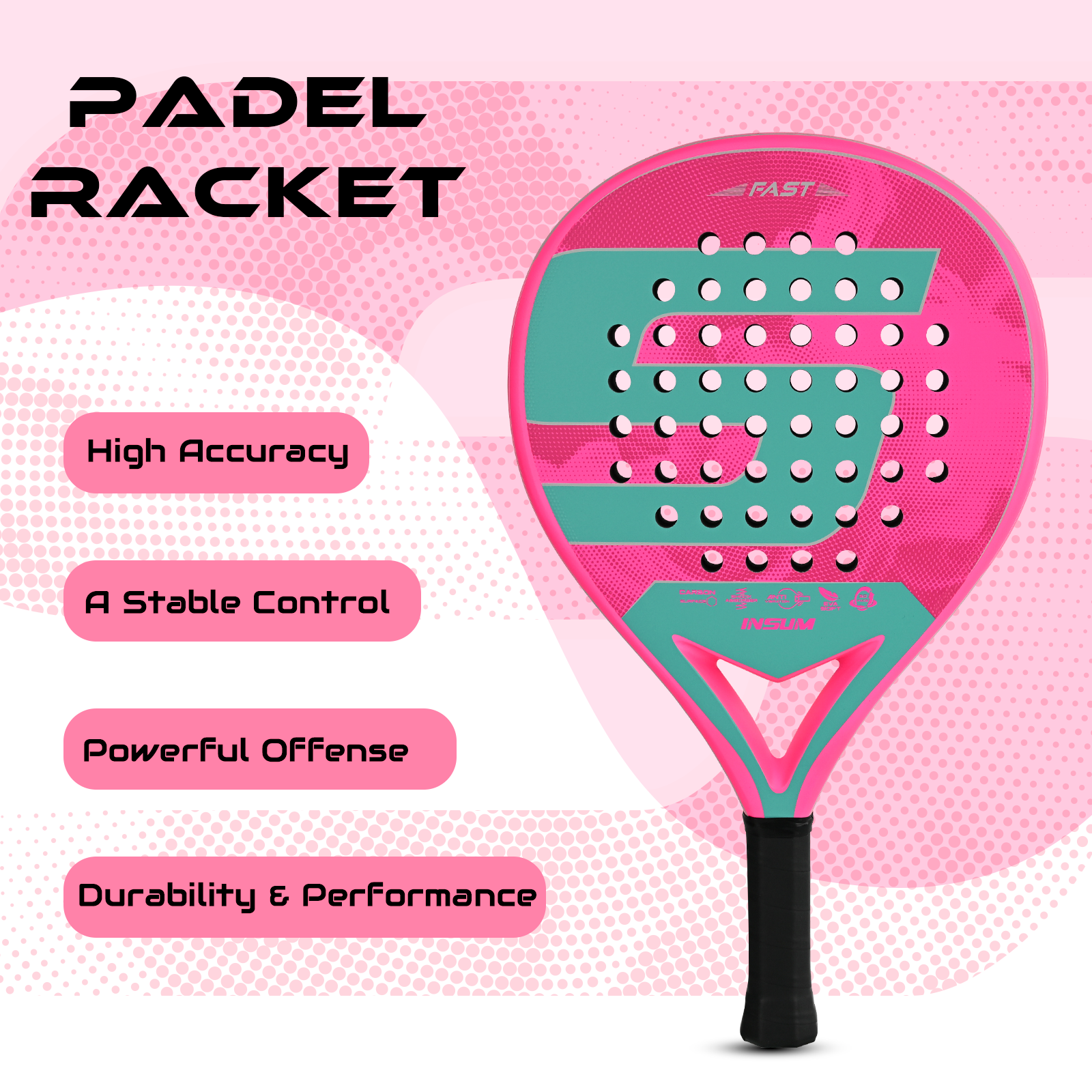 Padel Racket Full Carbon Padel - Men Accessories Tips reseña y precio