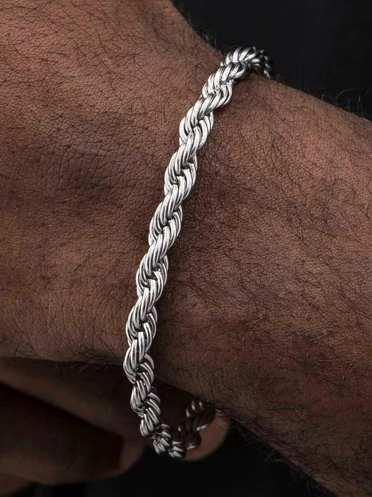 Hip-Hop Rock 925 sterling silv - Men Accessories Chain And Bracelet reseña y precio