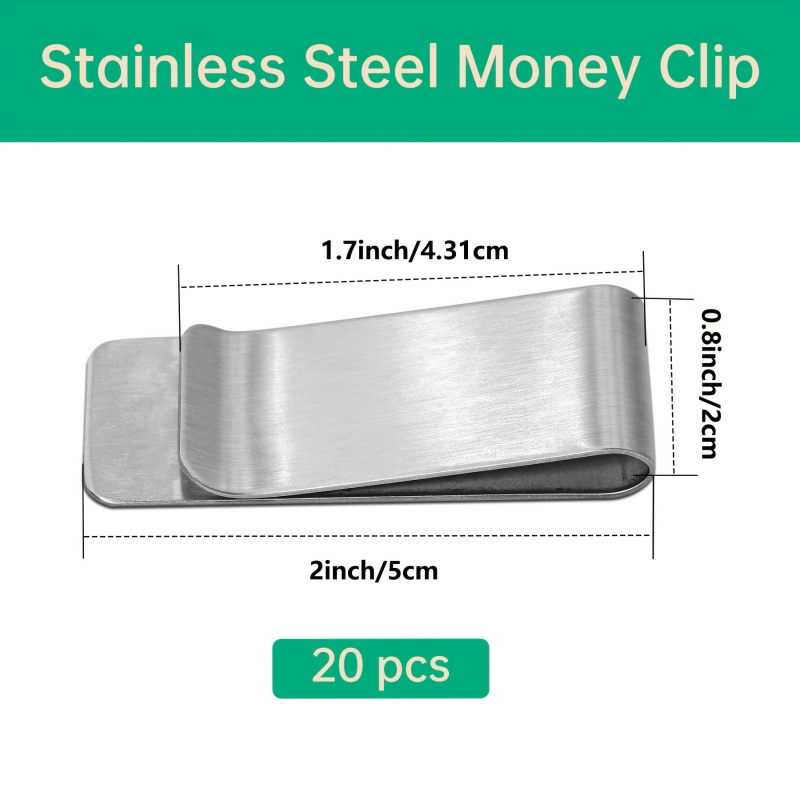 20PCS Stainless Steel Silver S - Money Clip Slim reseña y precio