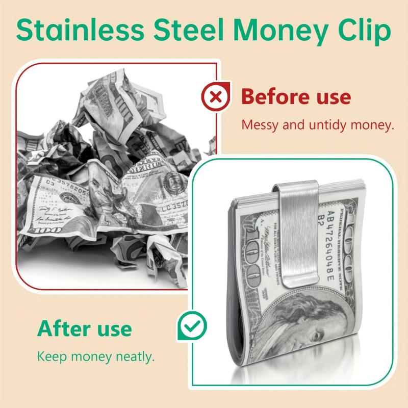 20PCS Stainless Steel Silver S - Money Clip Slim reseña y precio