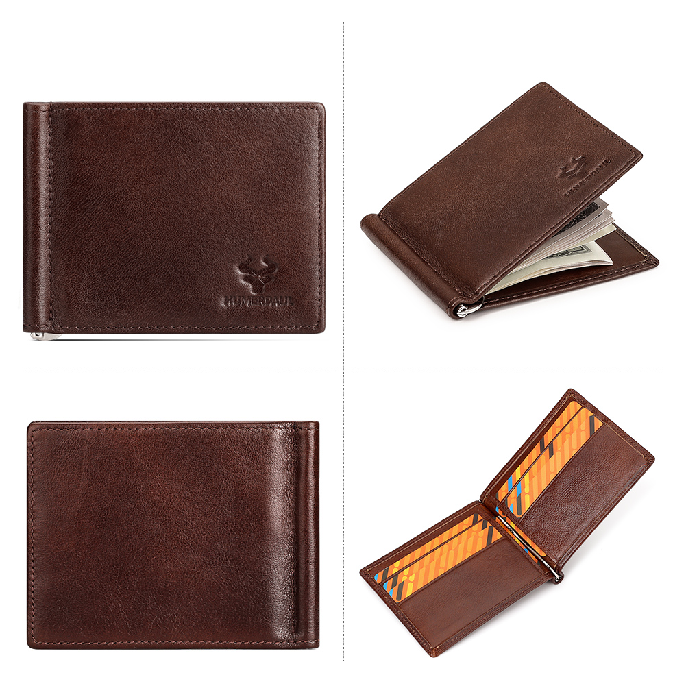 Genuine Leather Mens Slim Wall - Money Clip Slim reseña y precio