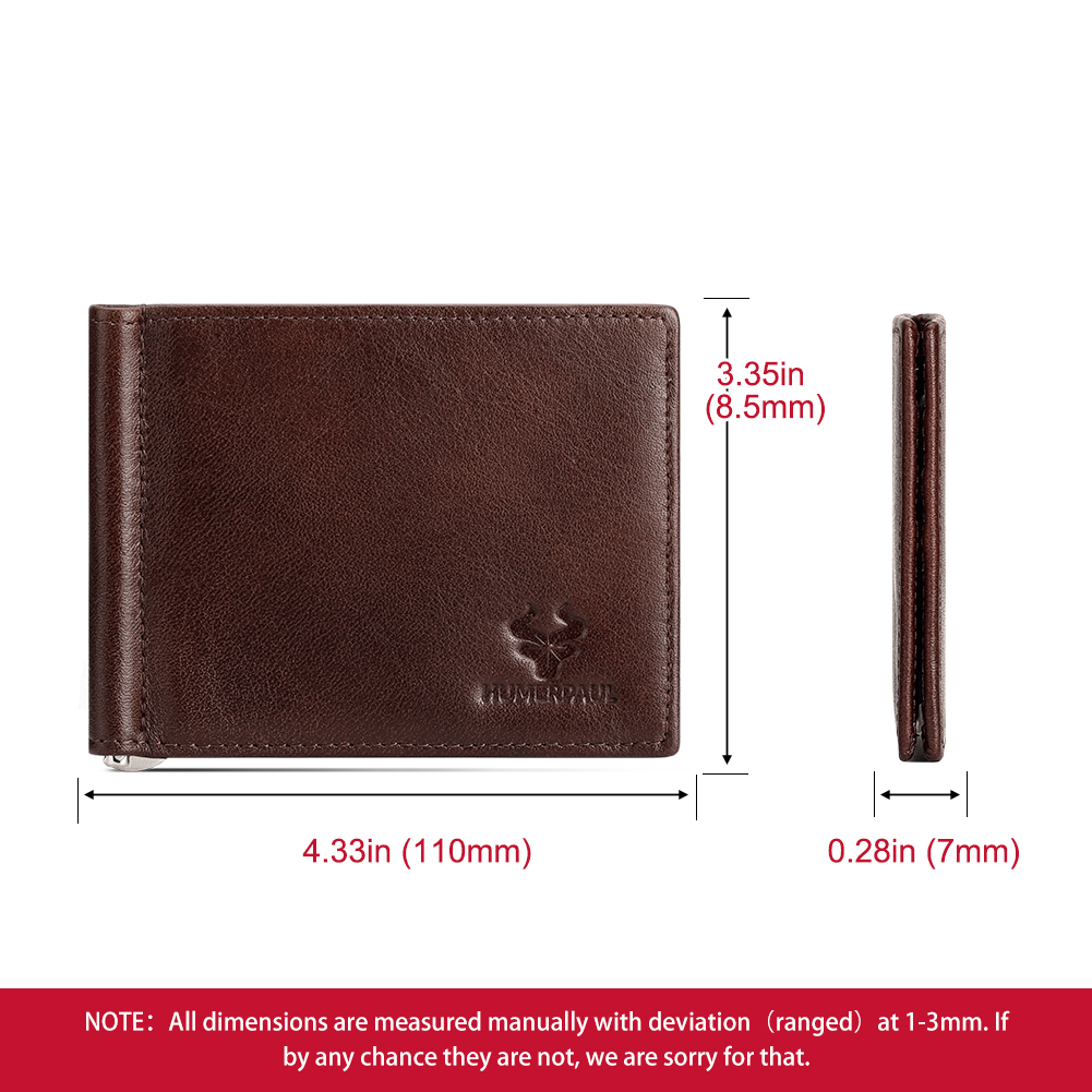 Genuine Leather Mens Slim Wall - Money Clip Slim reseña y precio