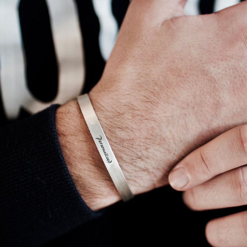 4MM To 8MM Free Engraving Cuff - Men Accessories All reseña y precio