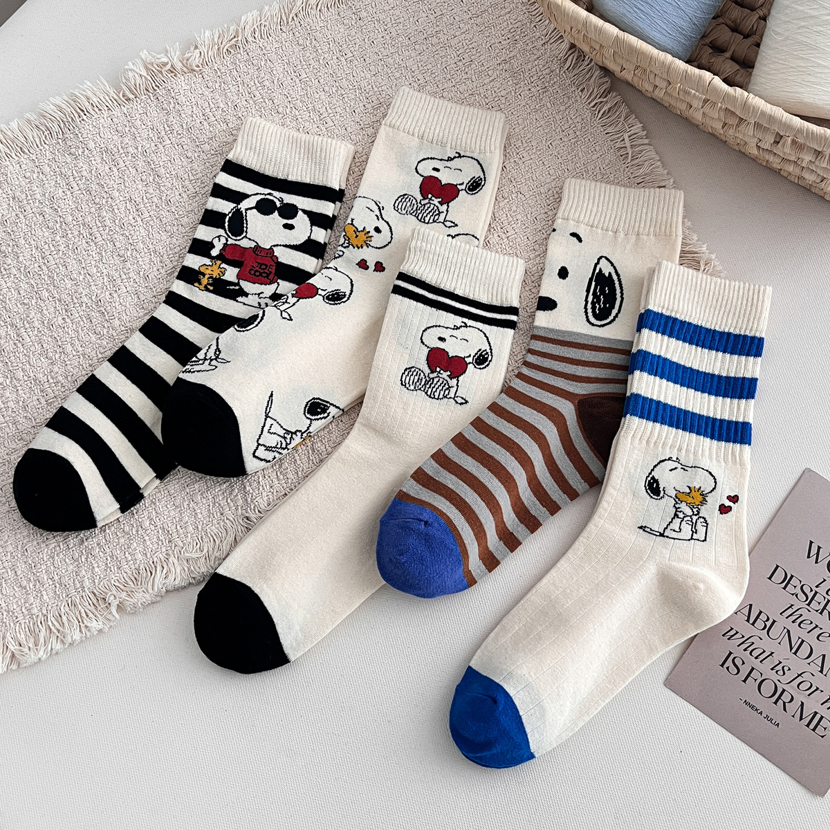 5 Pairs Cute Cartoon Snoopy An - Men Accessories All reseña y precio