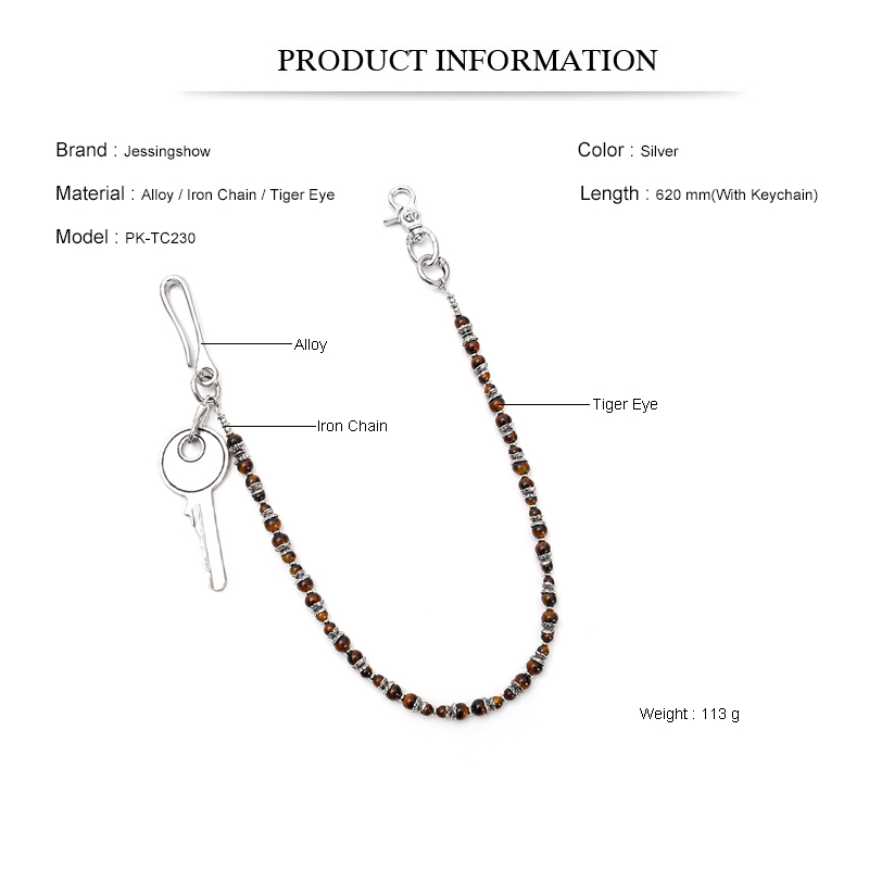 Hip Hop Punk Tiger Eye Beaded  - Men Accessories Pk reseña y precio
