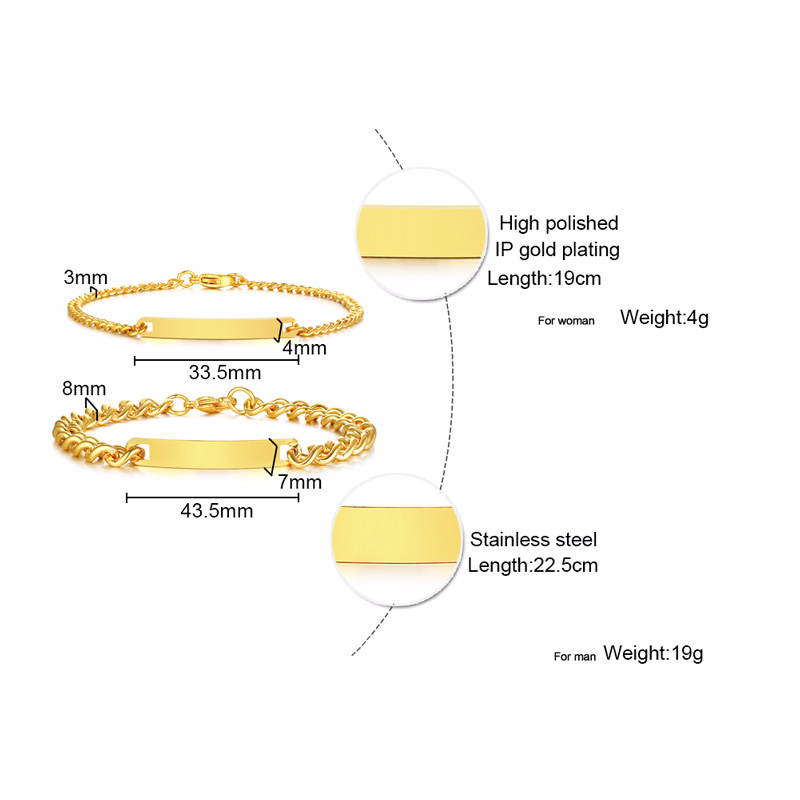 Plate Id Tag Bar Bracelet Cuba - Men Accessories Chain And Bracelet reseña y precio