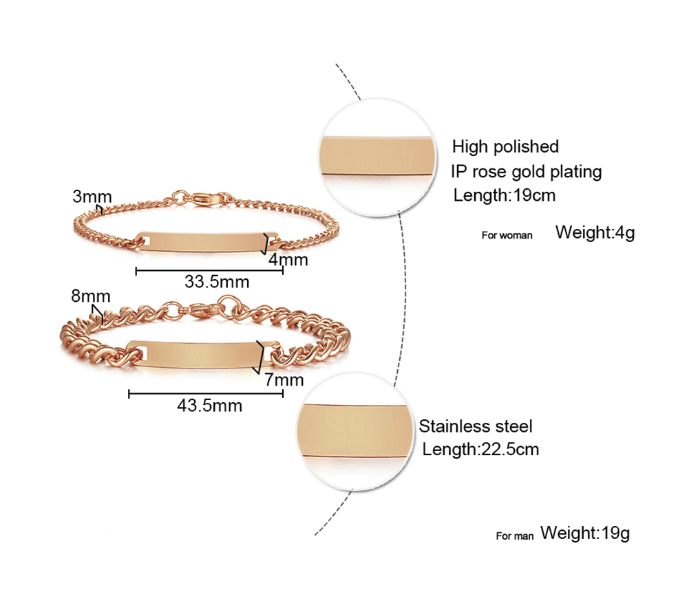 Plate Id Tag Bar Bracelet Cuba - Men Accessories Chain And Bracelet reseña y precio