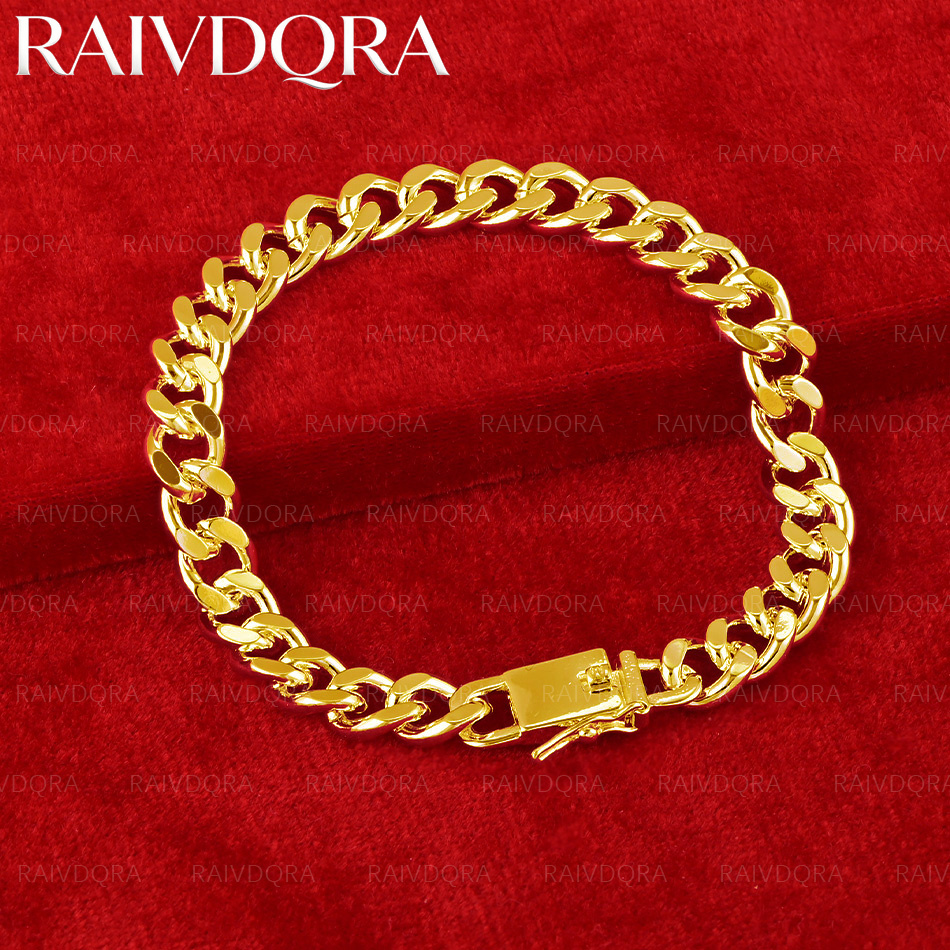 18K Gold Plated 8mm Side Chain - Men Accessories Chain And Bracelet reseña y precio