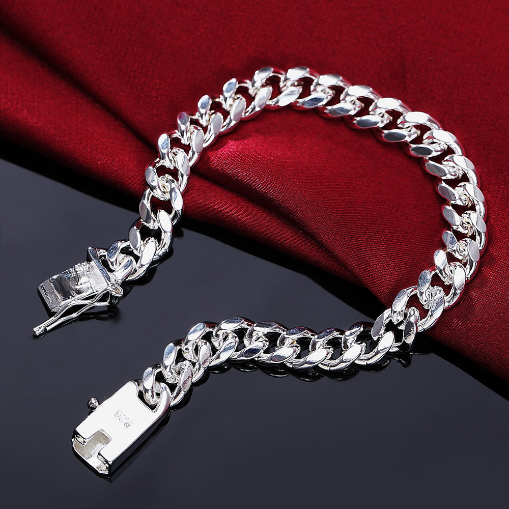 Fine 925 Sterling Silver Solid - Men Accessories Chain And Bracelet reseña y precio