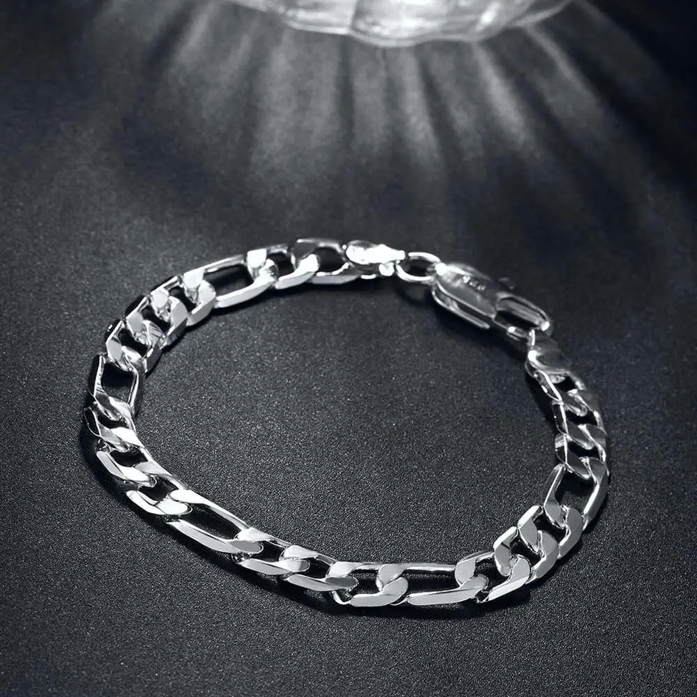 925 sterling Silver classic 8M - Men Accessories Chain And Bracelet reseña y precio
