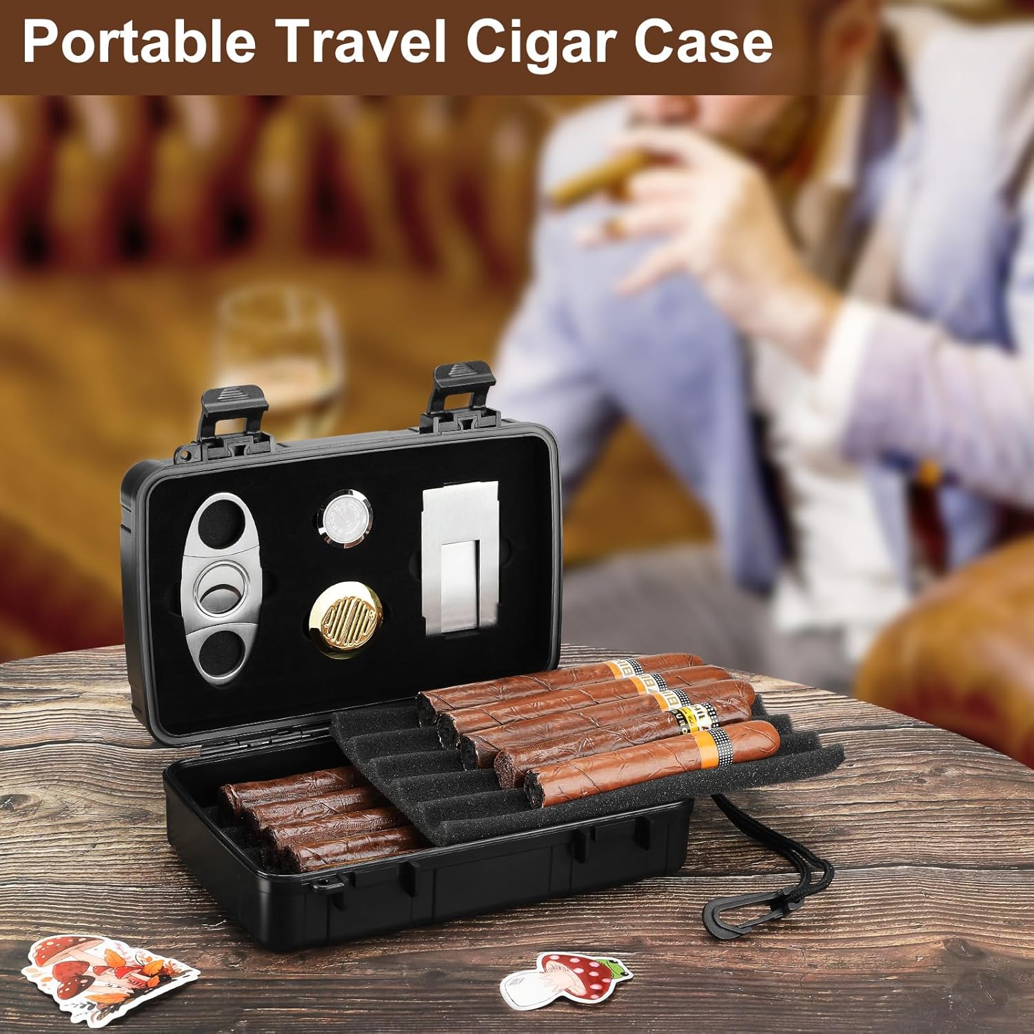Portable Cigar Humidor Holds 1 - Men'S Accessories reseña y precio