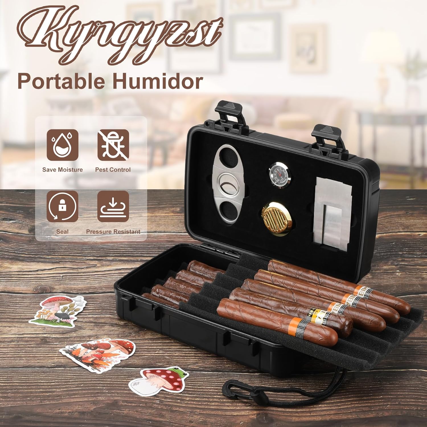 Portable Cigar Humidor Holds 1 - Men'S Accessories reseña y precio