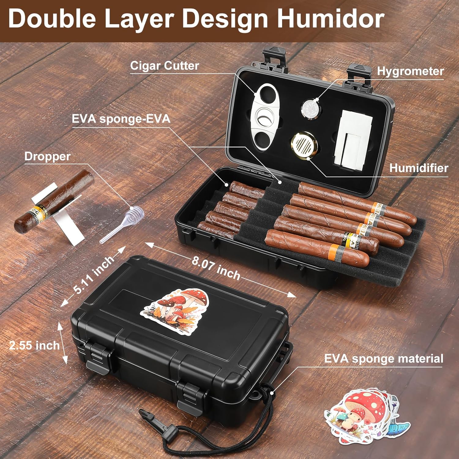 Portable Cigar Humidor Holds 1 - Men'S Accessories reseña y precio