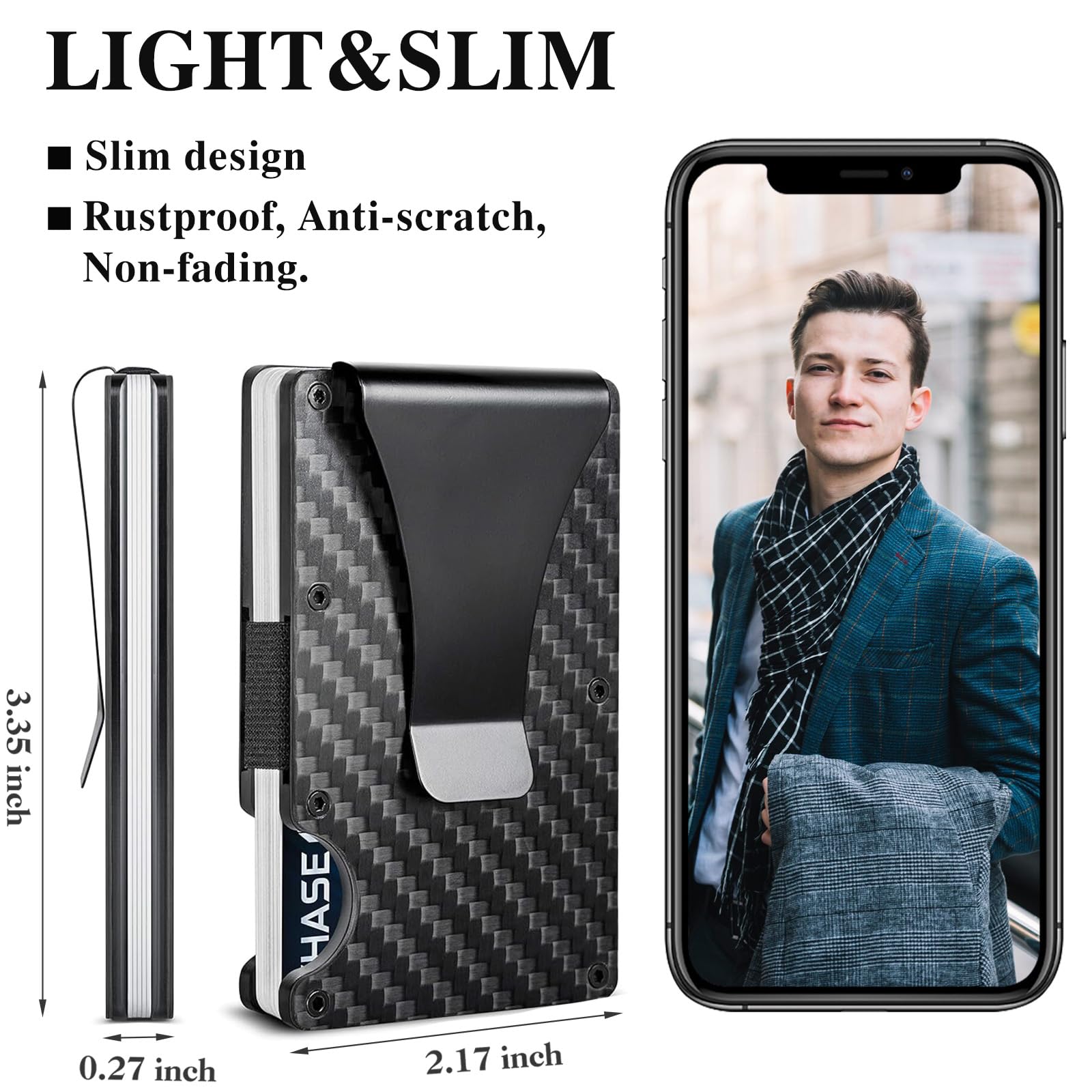 Carbon Fiber Wallet, Metal Mon - Money Clip Slim reseña y precio