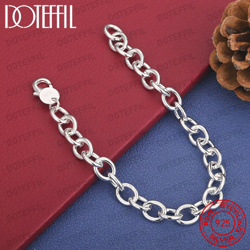 925 Sterling Silver 8-inch Cla - Men Accessories Chain And Bracelet reseña y precio