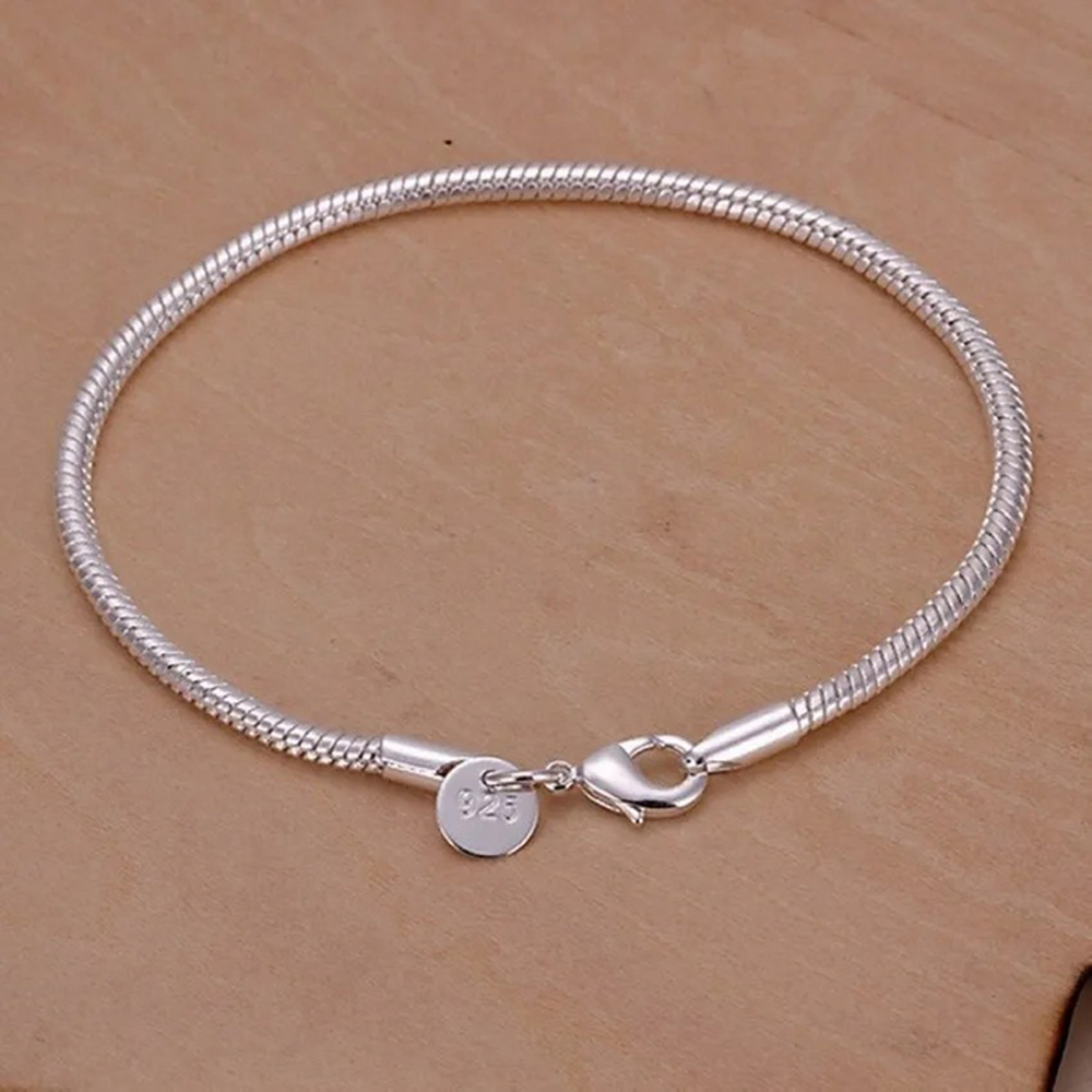 925 Silver 3MM Snake 16-23CM C - Men Accessories Chain And Bracelet reseña y precio