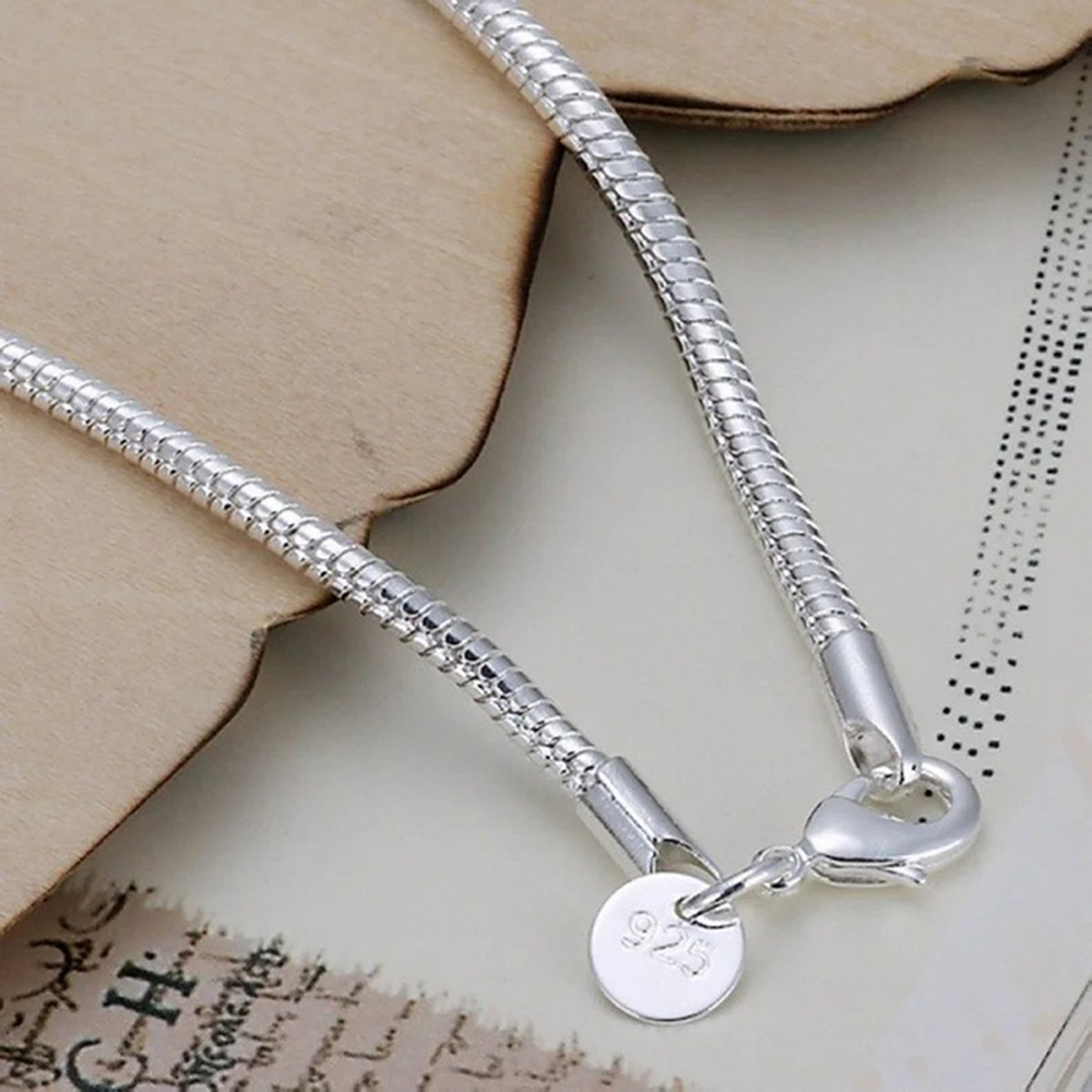 925 Silver 3MM Snake 16-23CM C - Men Accessories Chain And Bracelet reseña y precio